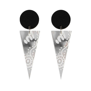 "Wiradjuri Women" Silver Cone Earrings