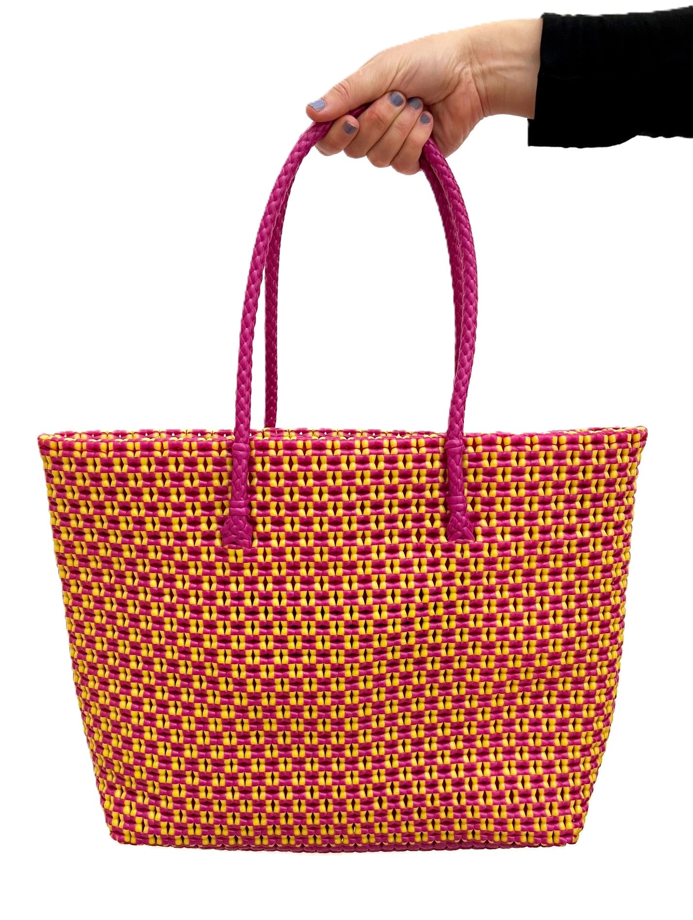 Sivankan Pink & Yellow Lined Tote Recycled Plastic