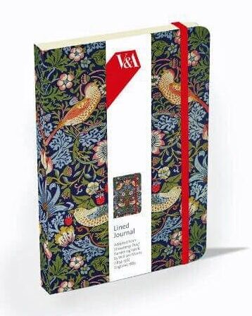 V&A Strawberry Thief Lined Journal Elastic Closure