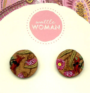 Flowering Gum and Sturt's Desert Pea Stud Earrings