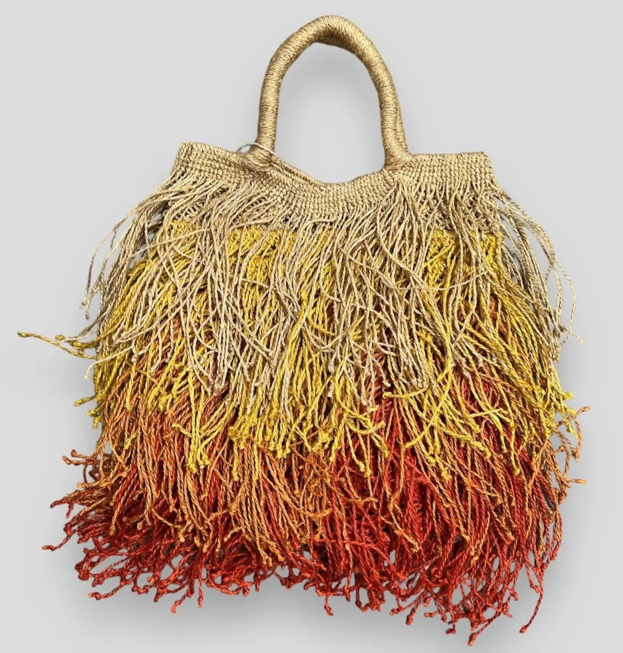 Jute Macramé Sun Fringe Bag