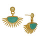 Sunrise Aqua Chalcedony Drop Stud Earrings