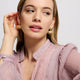 Sunrise Rose Quartz Drop Stud Earrings