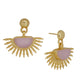Sunrise Rose Quartz Drop Stud Earrings