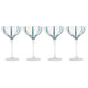 Stripe Teal 4pk Coupe Glasses