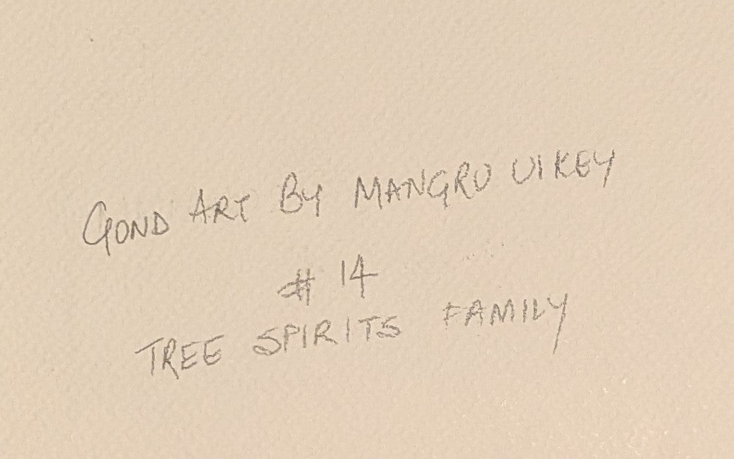 Tree Spirits Family Ink on Paper - Gond Art