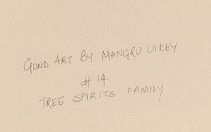 Tree Spirits Family Ink on Paper - Gond Art