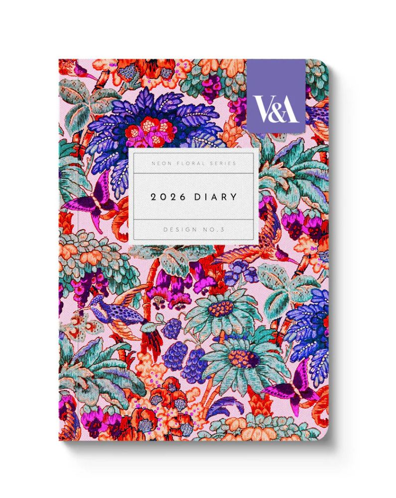 V&A A6 2026 Diary - Neon Floral Coral Jungle