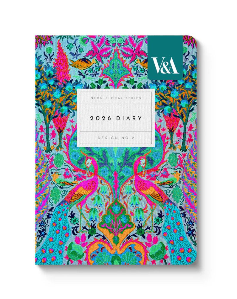 V&A A6 2026 Diary - Neon Floral Peacock
