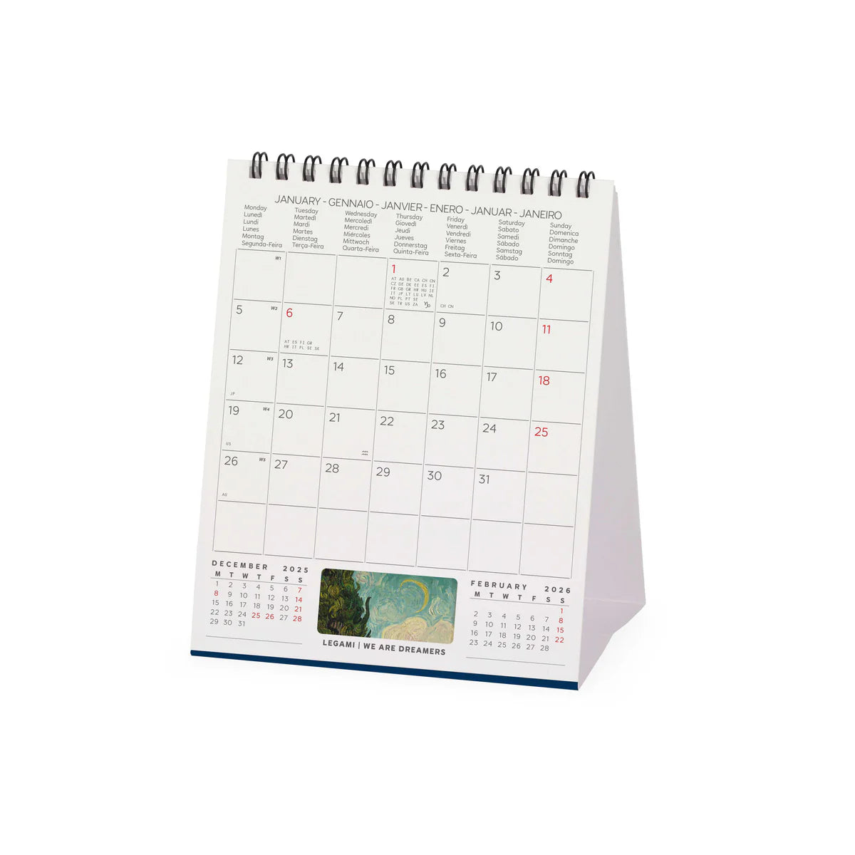 Vincent Van Gogh Desk Calendar 2026