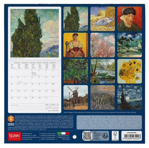 Vincent Van Gogh Mini Calendar 2026