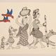 Village Family Ink on Paper - Gond Art