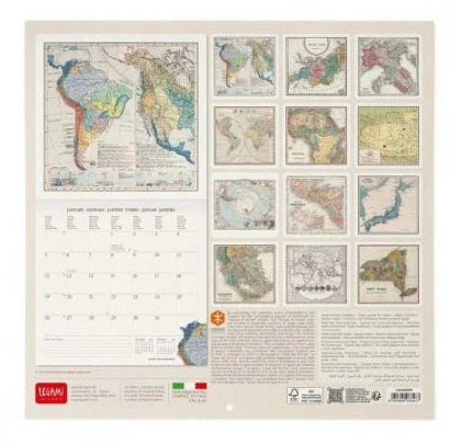 Vintage Maps Calendar 2026