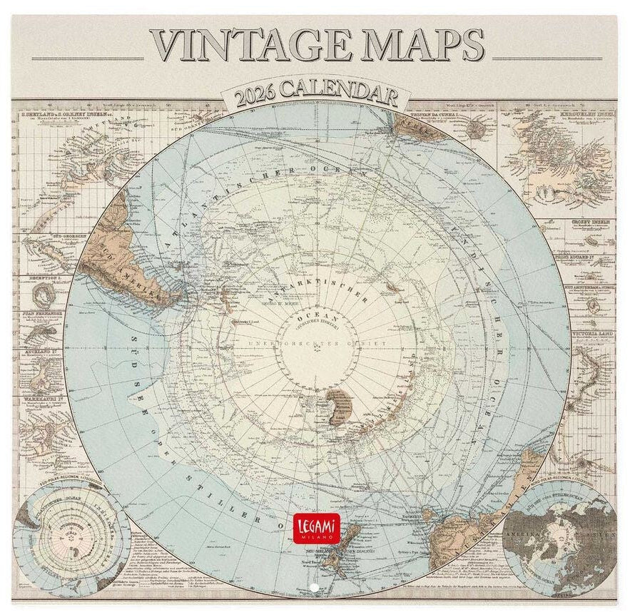 Vintage Maps Calendar 2026