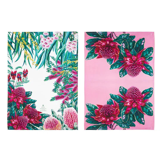 Native Flora Waratah 2pk Kitchen Towel