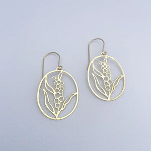 Mini Wattle Earrings Gold