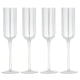 Stripe White 4pk Champagne Glasses