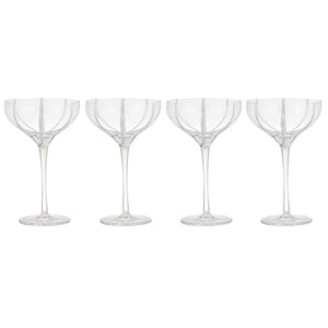 Stripe White 4pk Coupe Glasses