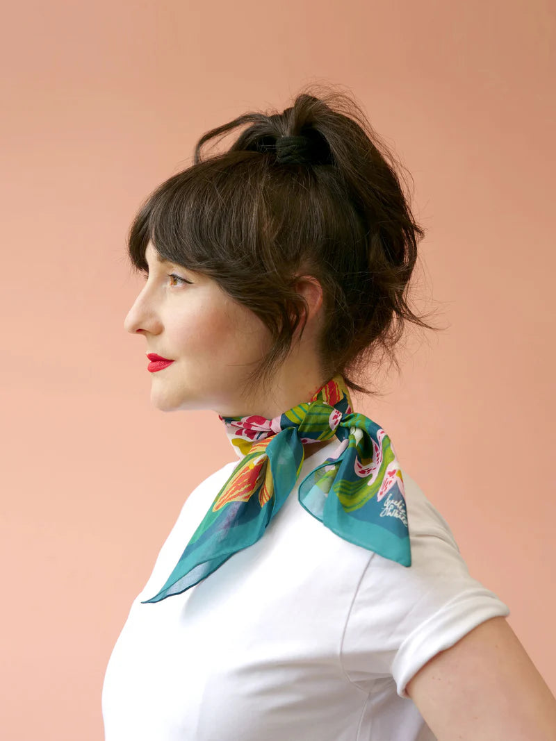 Wild Orchids Silk/Cotton Scarf