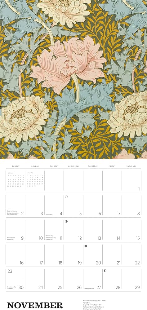 William Morris Arts & Crafts Designs 2025 Wall Calendar