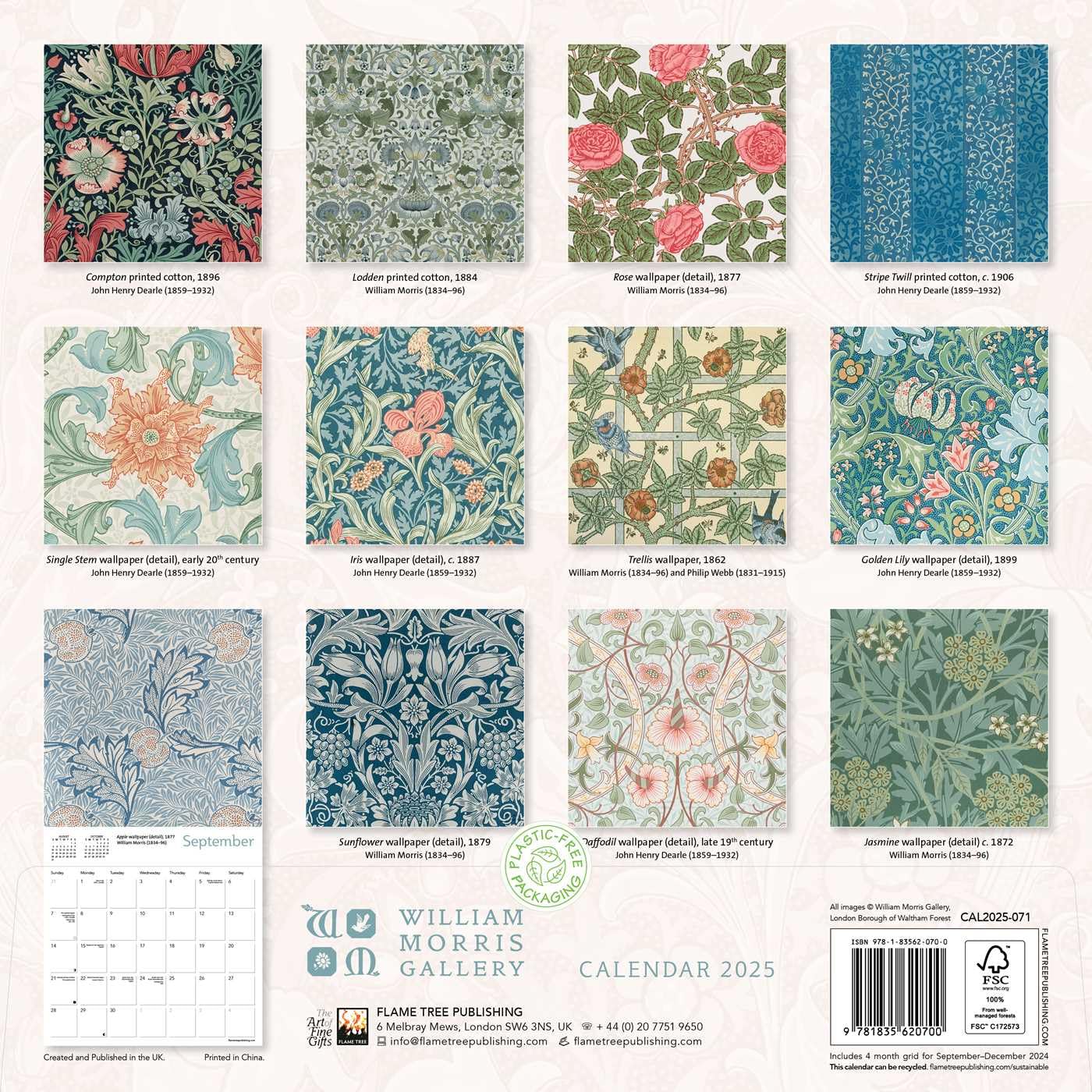 William Morris Gallery 2025 Wall Calendar