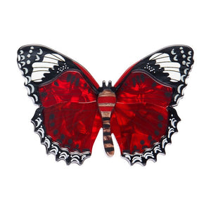 Wings Laced in Red Brooch