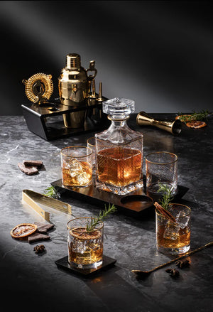 Winston 2pk Whisky Glass & Coaster Set