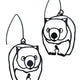 Mini Wombat Earrings Black