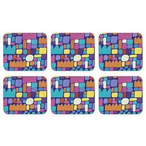 Puli Puli Purple Coaster Set of 6