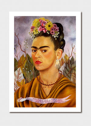 Self-Portrait Dedicated to Dr Eloesser Medium Print - Frida Kahlo