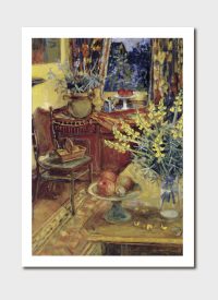 Yellow Lupins in Interior Medium Print - Margaret Olley
