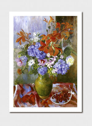 Summer Flowers and Cherries Medium Print - Margaret Olley