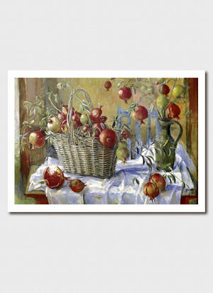 Pomegranates in a Basket Medium Print - Margaret Olley