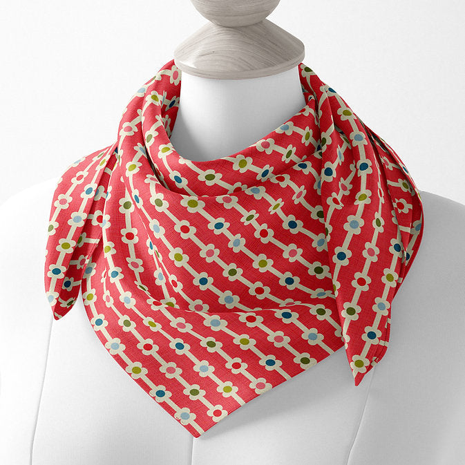 Daisy Chain Scarf Red