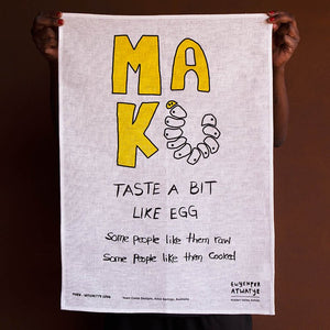 Maku Witchetty Grub Linen Tea Towel