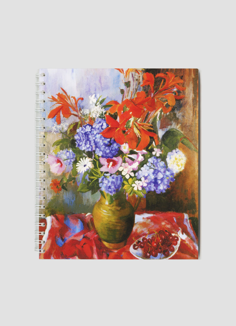 Summer Flowers and Cherries Small Notepad