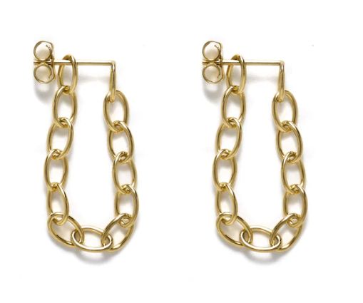 Fine Chain Earrings 14K Gold Plated