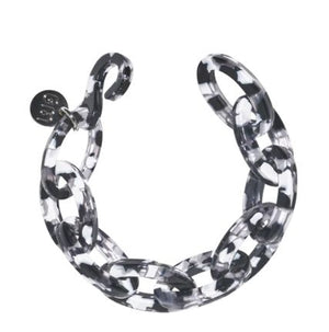 Chain Link Bracelet Static Black White