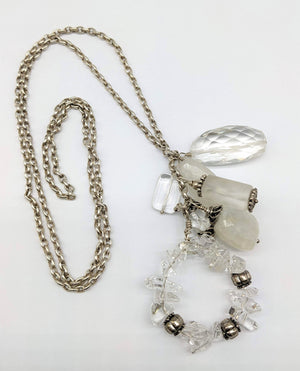 Quartz Moonstone & Crystal Charm Neckpiece