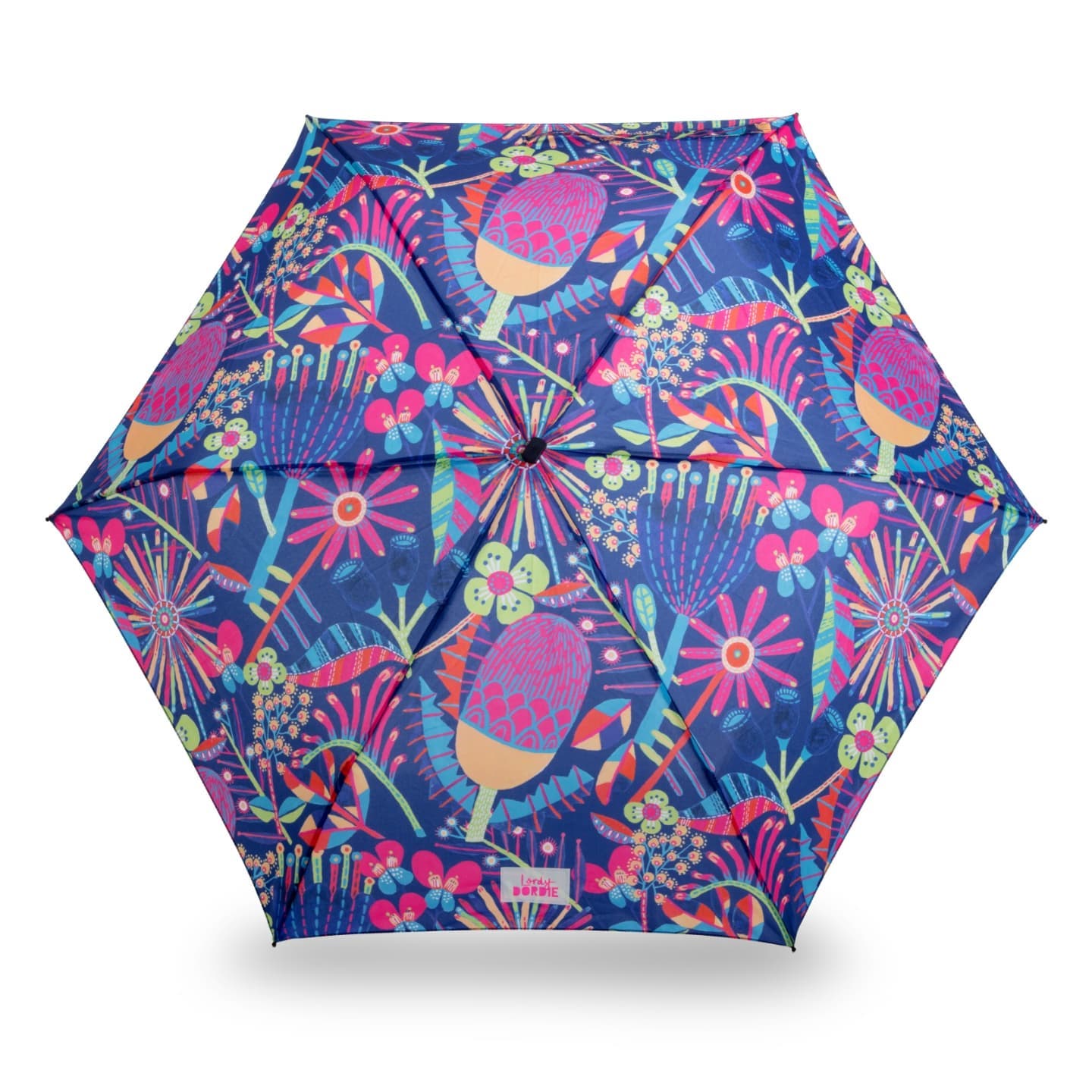 Compact Umbrella - Navy Wildflowers
