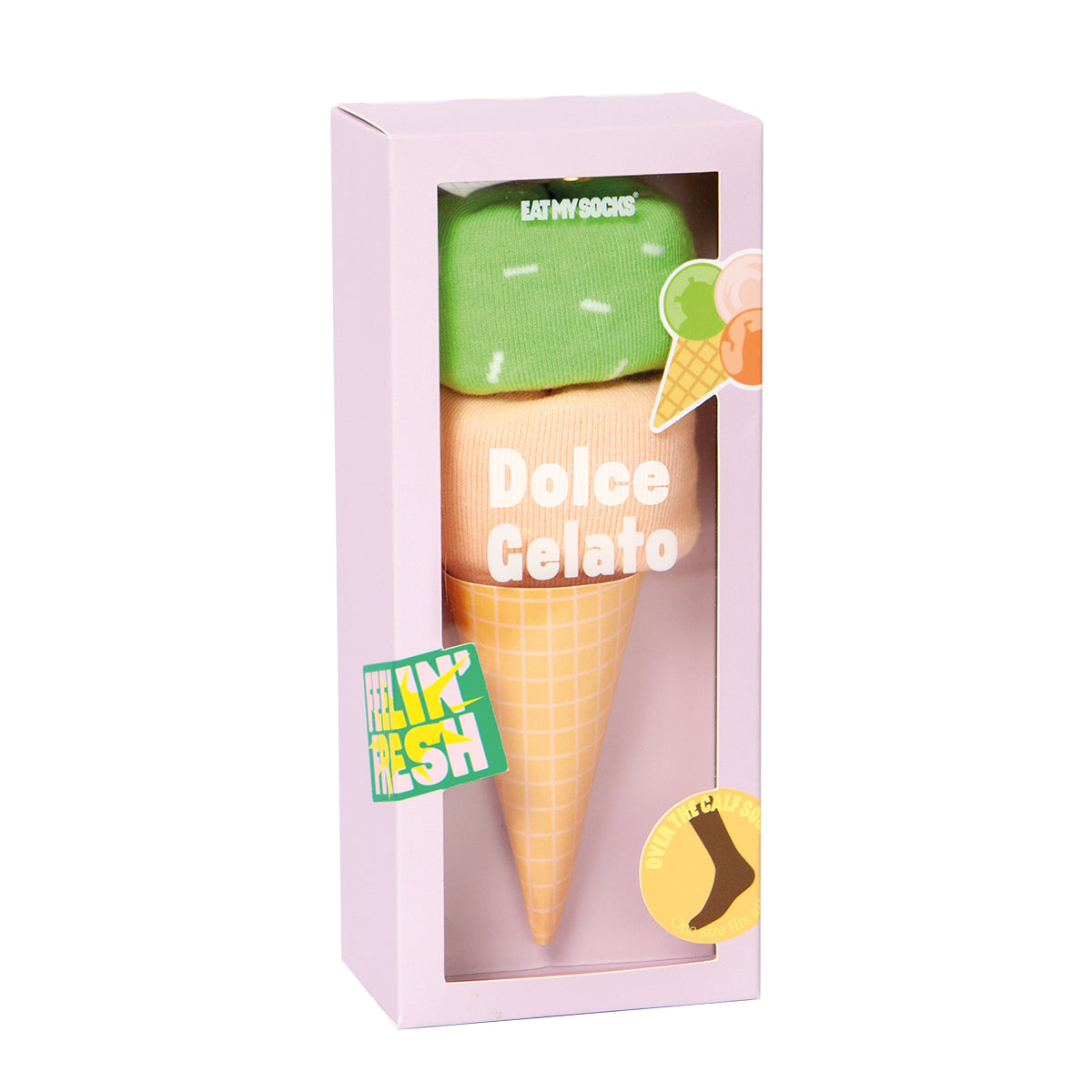 Dolce Gelato Pink & Green Socks