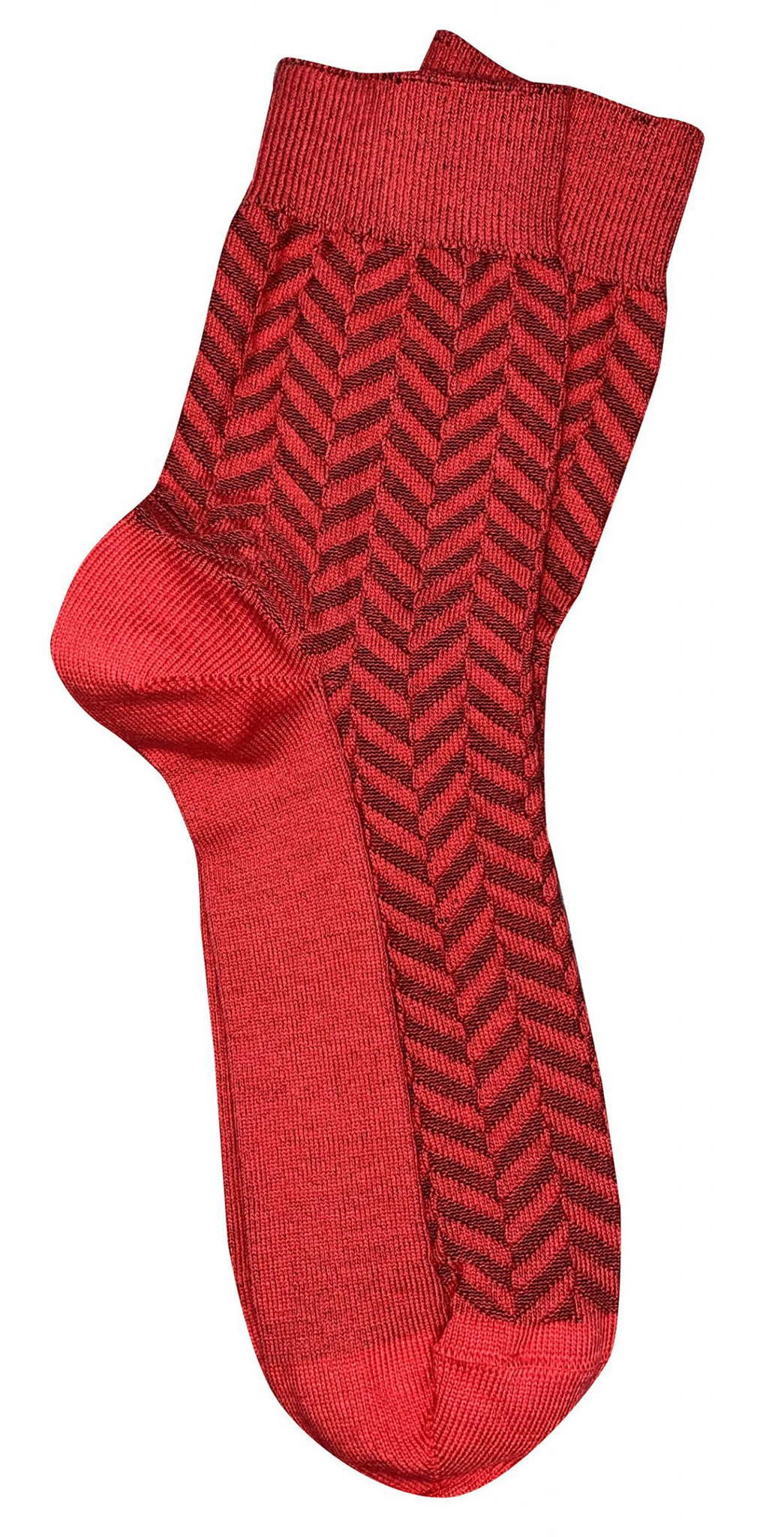 Herringbone Short Socks Red