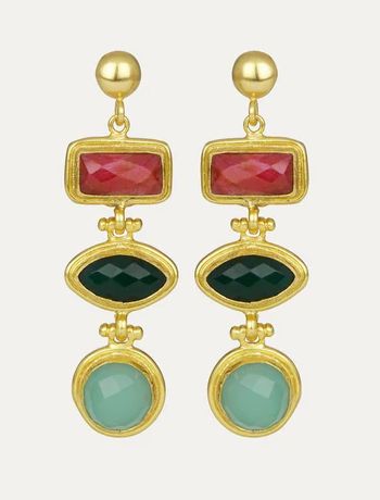 Innana Ruby Jade Chalcedony Earrings