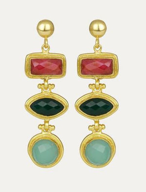 Innana Ruby Jade Chalcedony Earrings