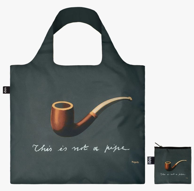 Magritte Treachery of Images LOQI Shopping Bag