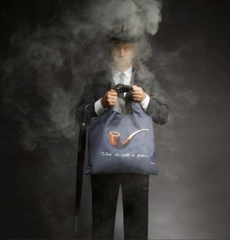 Magritte Treachery of Images LOQI Shopping Bag