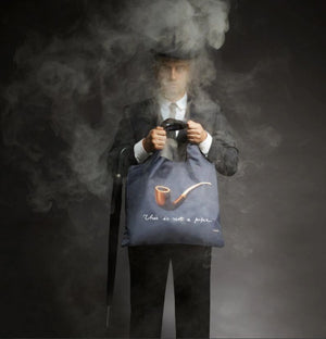 Magritte Treachery of Images LOQI Shopping Bag