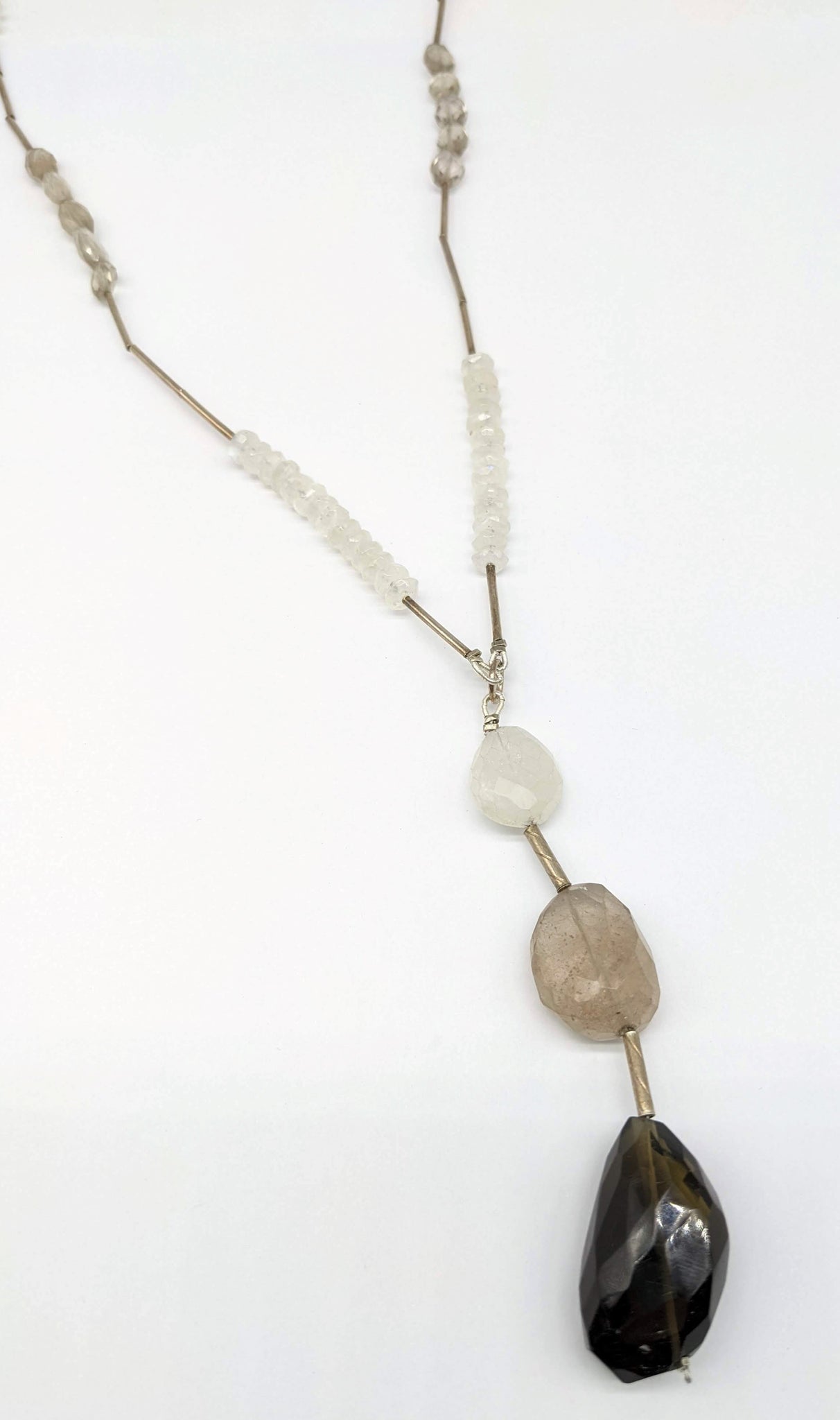 Smoky Quartz Moonstone Opera Neckpiece