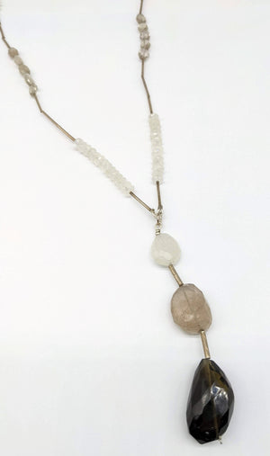 Smoky Quartz Moonstone Opera Neckpiece