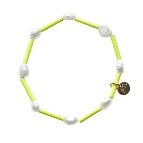 Stretchy Pearly Bracelet Chartreuse